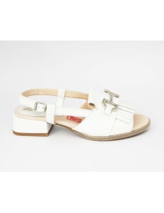 Callaghan Sandalo Luna Tacco Medio Frangia Naplak Bianco