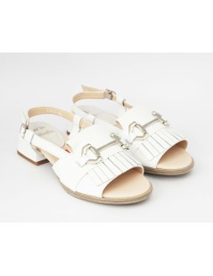 Callaghan Sandalo Luna Tacco Medio Frangia Naplak Bianco