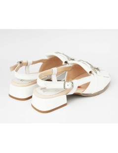 Callaghan Sandalo Luna Tacco Medio Frangia Naplak Bianco