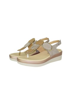 Cinzia Soft Sandalo Infradito con Velcro e Cinturino Taupe Cuoio