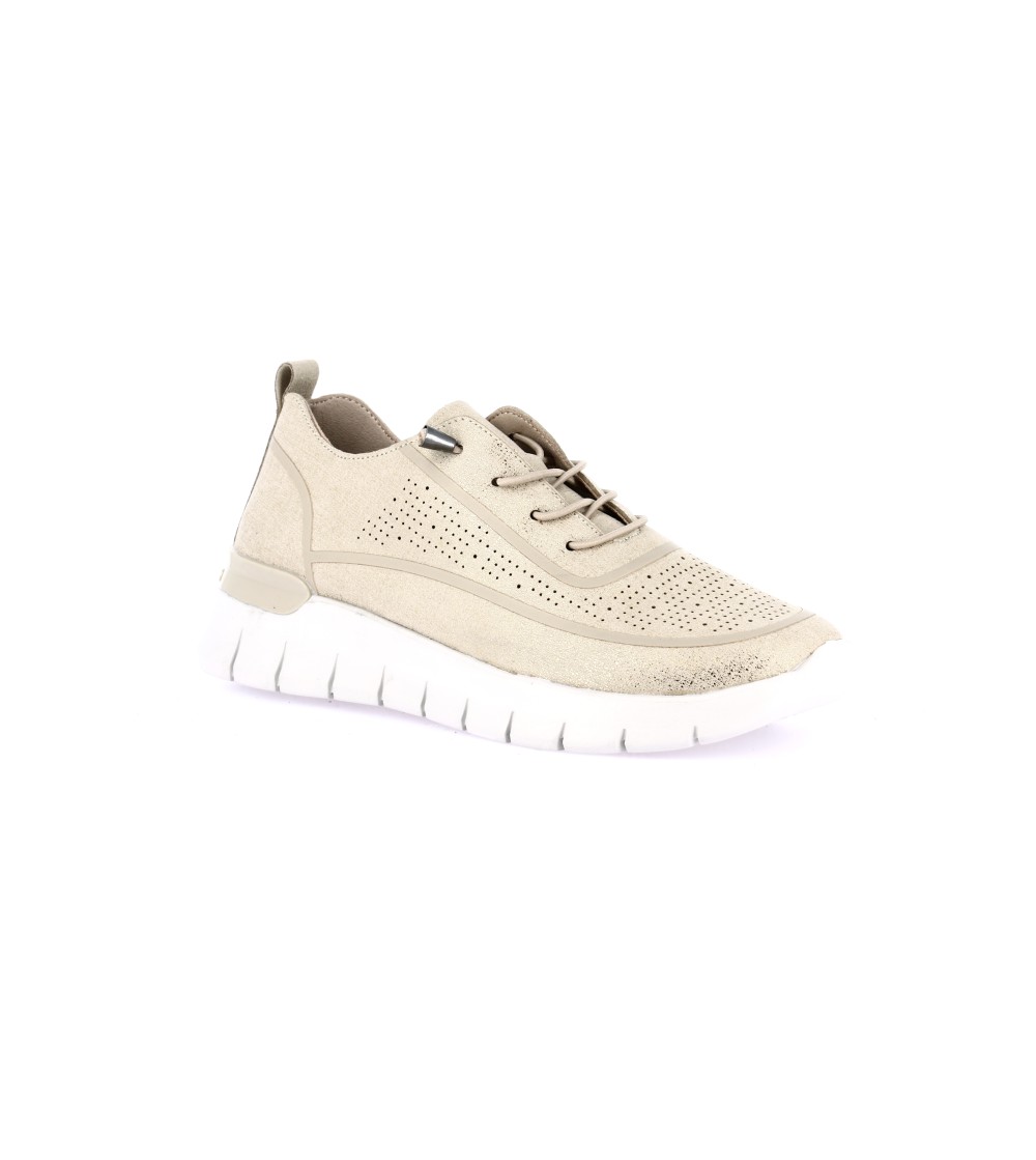Grunland Sneakers Super Leggera Laccio Elastico Beige Metal