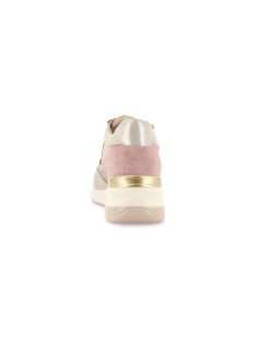 Grunland Sneakers Zeppa Alta con Zip Camoscio Multi Beige