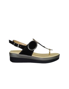 Cinzia Soft Sandalo Infradito con Velcro e Cinturino Nero