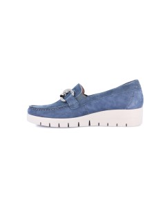 Grunland Mocassino con Zeppa e Accessorio Camoscio Jeans