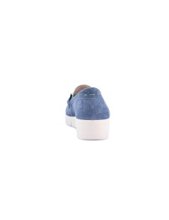 Grunland Mocassino con Zeppa e Accessorio Camoscio Jeans