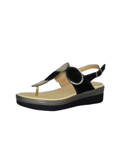 Cinzia Soft Sandalo Infradito con Velcro e Cinturino Nero