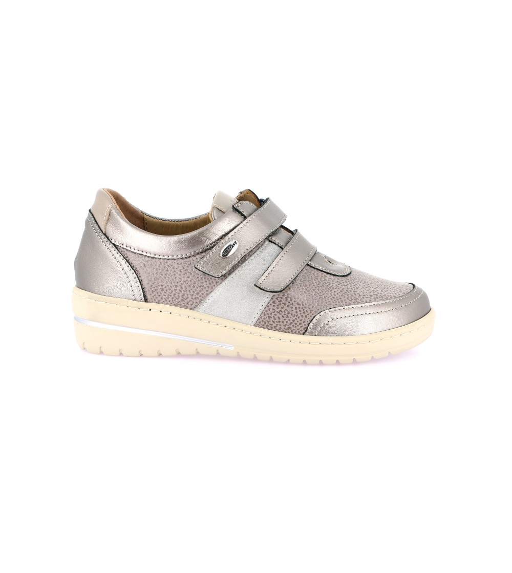 Grunland Sneakers Comfort 2 Velcro Plantare Tessuto Ghiaccio