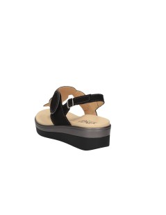 Cinzia Soft Sandalo Infradito con Velcro e Cinturino Nero