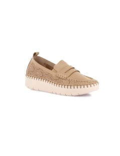 Grunland Slipon Super Leggero Zeppa Media Cuciture Ideal Cuoio