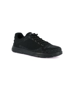 Grunland Sneakers Uomo Leggera Tessuto Lacci Elastici Nero