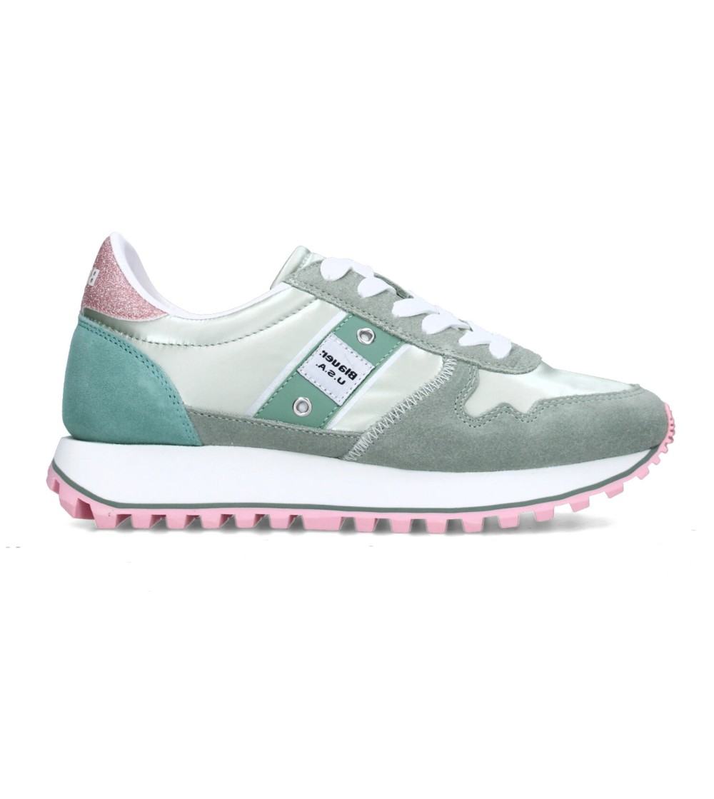 Blauer Sneakers Donna Balance Millen Camoscio Acqua Rosa