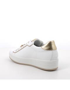 IGI &Co Sneakers Zeppa Alta Dettagli Farfalla Pelle Bianco Platino