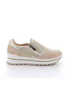 IGI &Co Slipon Zip Laterale Traforata Camoscio Avorio Beige
