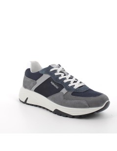 IGI &Co Sneakers Uomo Fondo Alto Camoscio Tessuto Blu Grafite