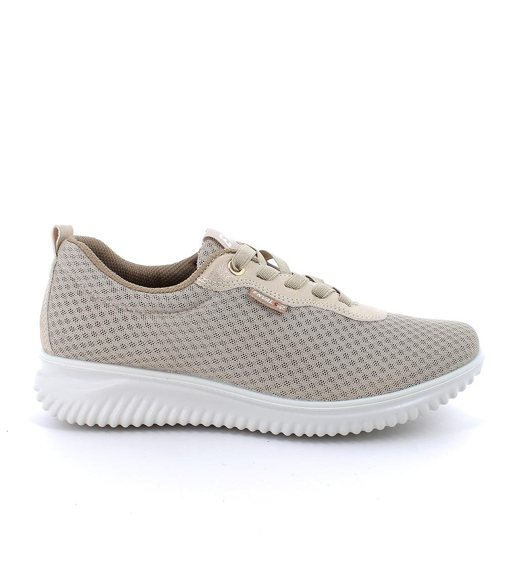 Enval Soft Sneakers Donna Tessuto Elastic a Calza Beige