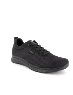 Enval Soft Sneakers Uomo Laccio Elastic Tessuto Tutto Nero