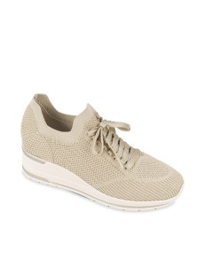 Valleverde Sneakers Zeppa Alta Tessuto Elastic a Calza Oro