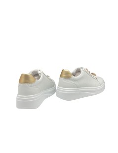 Valleverde Sneakers Cassetta Alto Accessori Gioiello Bianco Oro