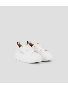 Alexander Smith Sneakers Wembley High Laminato Pelle Tutto Bianco