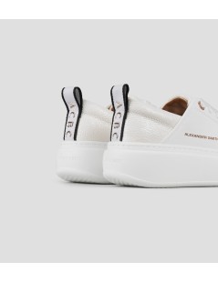 Alexander Smith Sneakers Wembley High Laminato Pelle Tutto Bianco