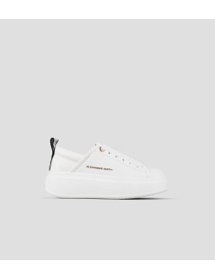 Alexander Smith Sneakers Wembley High Laminato Pelle Tutto Bianco