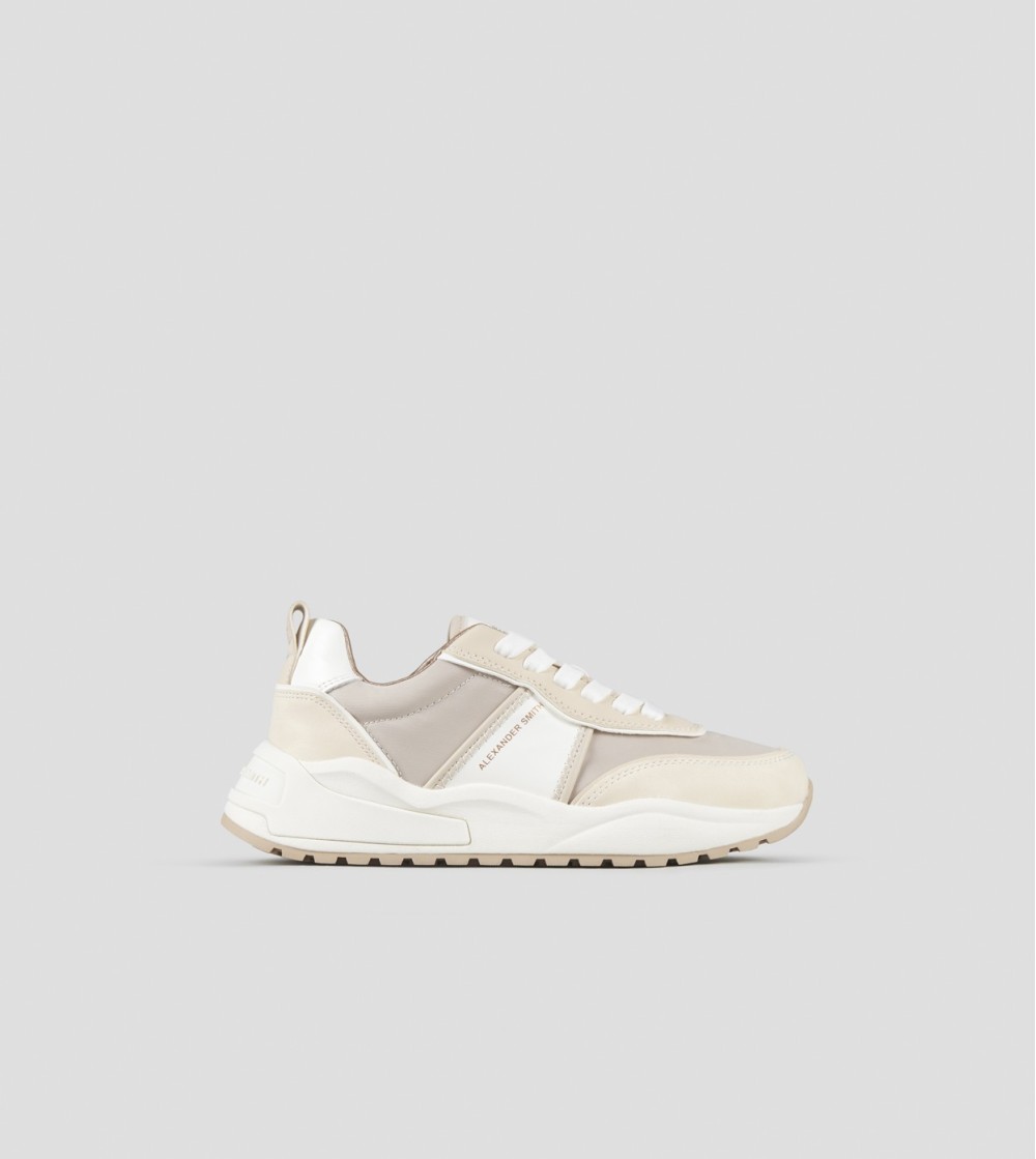 Alexander Smith Sneakers Dover Pelle Tessuto Crema
