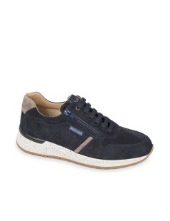 Valleverde Sneakers Uomo con Zip Camoscio Traforato Blu