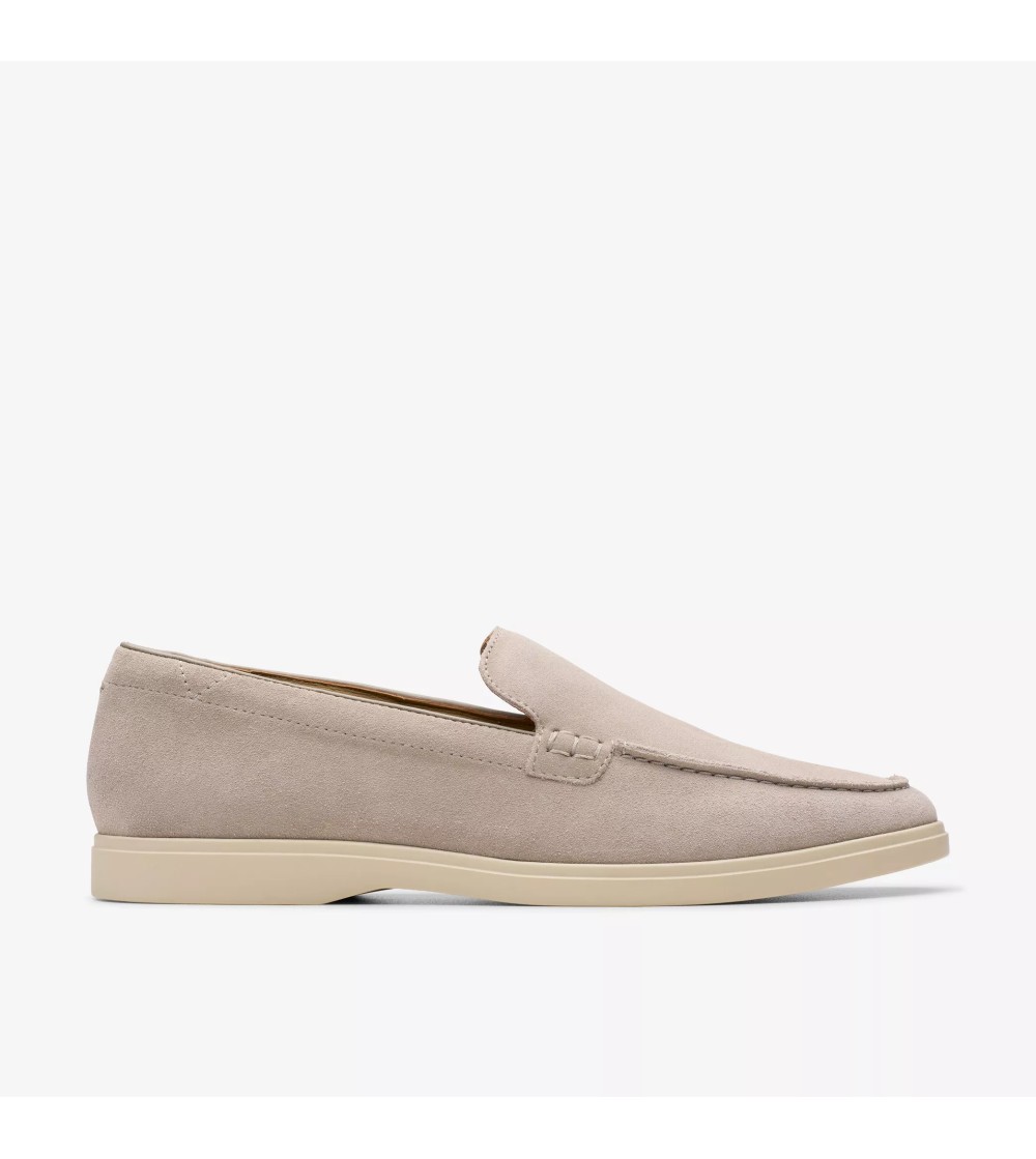 Clarks Mocassino Uomo Slim Vaschetta Camoscio Liscio Grigio