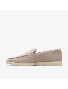 Clarks Mocassino Uomo Slim Vaschetta Camoscio Liscio Grigio