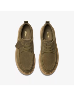 Clarks Stringate Sport Extralight Polden Camoscio Verde Oliva