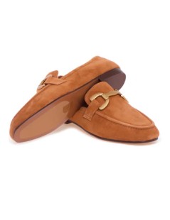 Bibi Lou Vela Loafer Mocassino College Morsetto Camoscio Cuoio