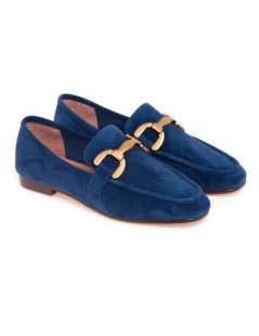 Bibi Lou Vela Loafer Mocassino College Morsetto Camoscio Denim