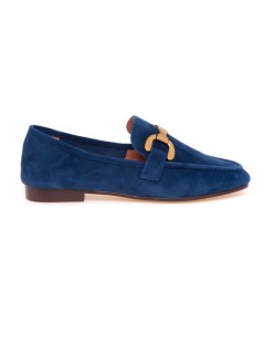 Bibi Lou Vela Loafer Mocassino College Morsetto Camoscio Denim