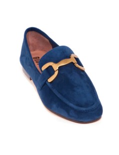 Bibi Lou Vela Loafer Mocassino College Morsetto Camoscio Denim