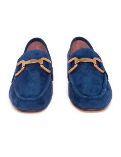 Bibi Lou Vela Loafer Mocassino College Morsetto Camoscio Denim