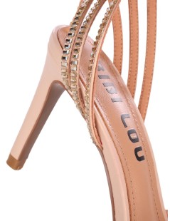 Bibi Lou Sandalo Serabi Gabbietta Tacco Alto Braccialetto Strass Nude