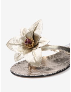 Hegos Sandalo Infradito Fiore Braccialetto Perle Catena Oro