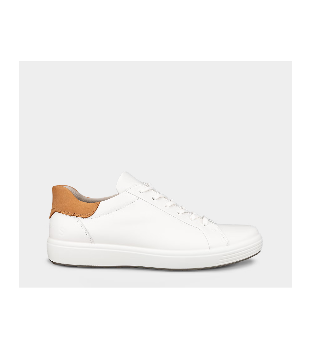 Ecco Sneakers Uomo 7M Cassetta Pelle Bianco Cuoio