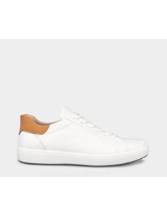 Ecco Sneakers Uomo 7M Cassetta Pelle Bianco Cuoio