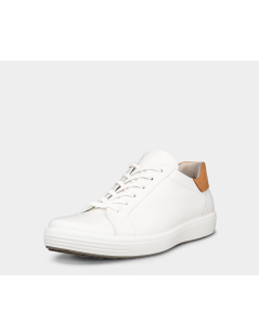 Ecco Sneakers Uomo 7M Cassetta Pelle Bianco Cuoio