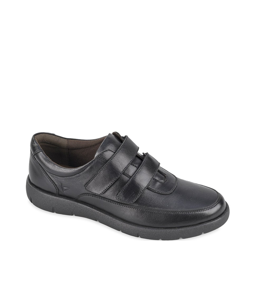 Valleverde Sneakers Classic con Doppio Velcro Pelle Nero