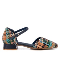 Carmela Decollette Braccialetto Aperta Pelle Intrecciata Multi Jeans