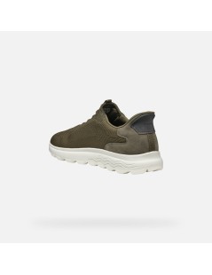 Geox Sneakers Uomo Spherica Plus a Calza Elastic Militare