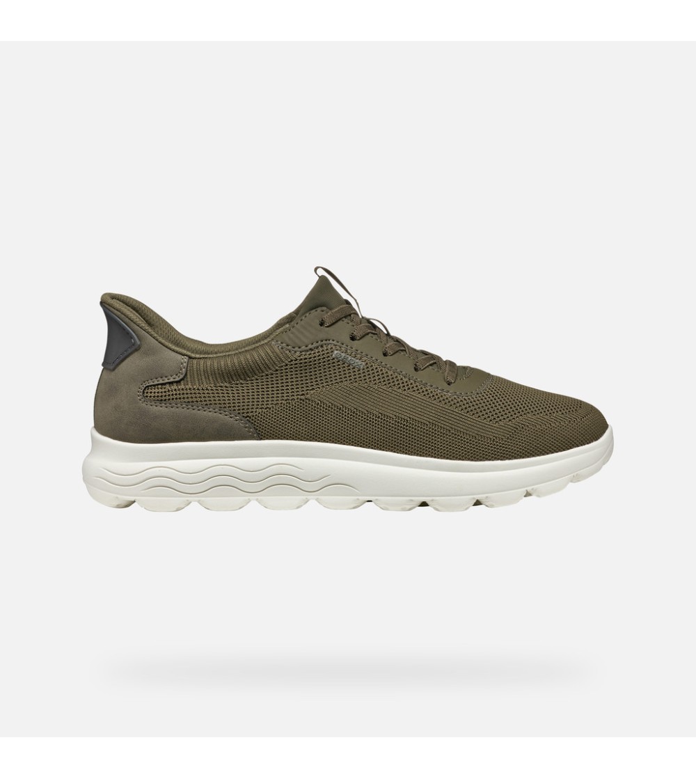 Geox Sneakers Uomo Spherica Plus a Calza Elastic Militare