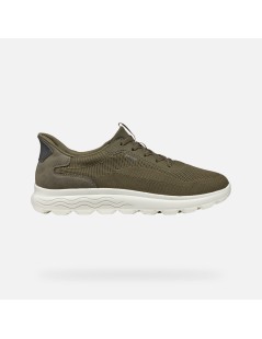 Geox Sneakers Uomo Spherica Plus a Calza Elastic Militare