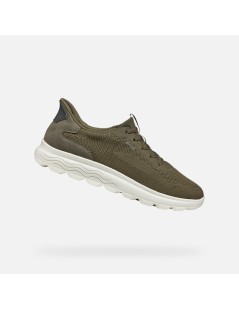 Geox Sneakers Uomo Spherica Plus a Calza Elastic Militare