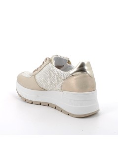 IGI &Co Sneakers Platform Zeppa Tessuto Perlato Avorio