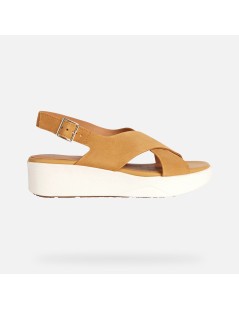 Geox Sandalo Laudara Zeppa Media Incrocio Senape