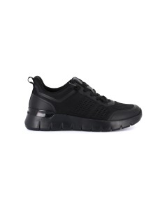 Grunland Sneakers Super Leggera Lacci Elastic Tessuto Tutto Nero