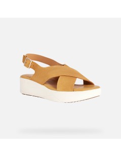 Geox Sandalo Laudara Zeppa Media Incrocio Senape